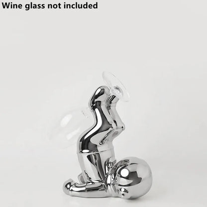 Botellero de cerámica con forma de astronauta DecorBites™: Accesorios de bar hechos a mano, figura escultórica de animal