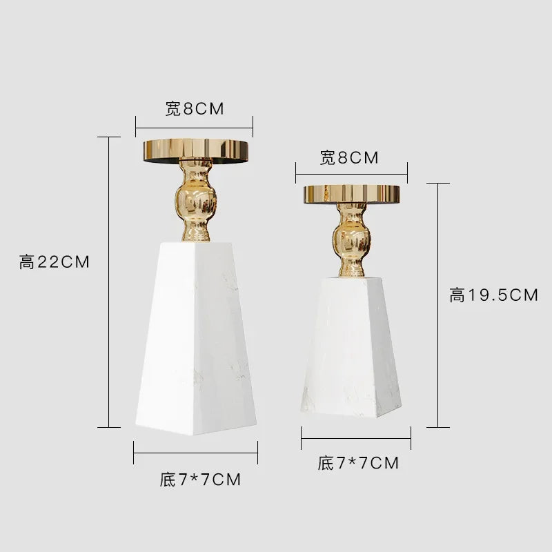 حامل شموع رخامي فاخر من DecorBites™ - طراز عصري بسيط