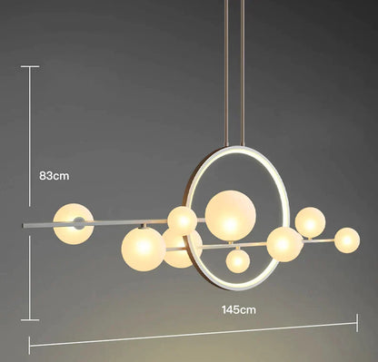 DecorBites™ Glass Strip Bubble Chandelier: Unique Magic Bean Pendant Light for Modern Decor
