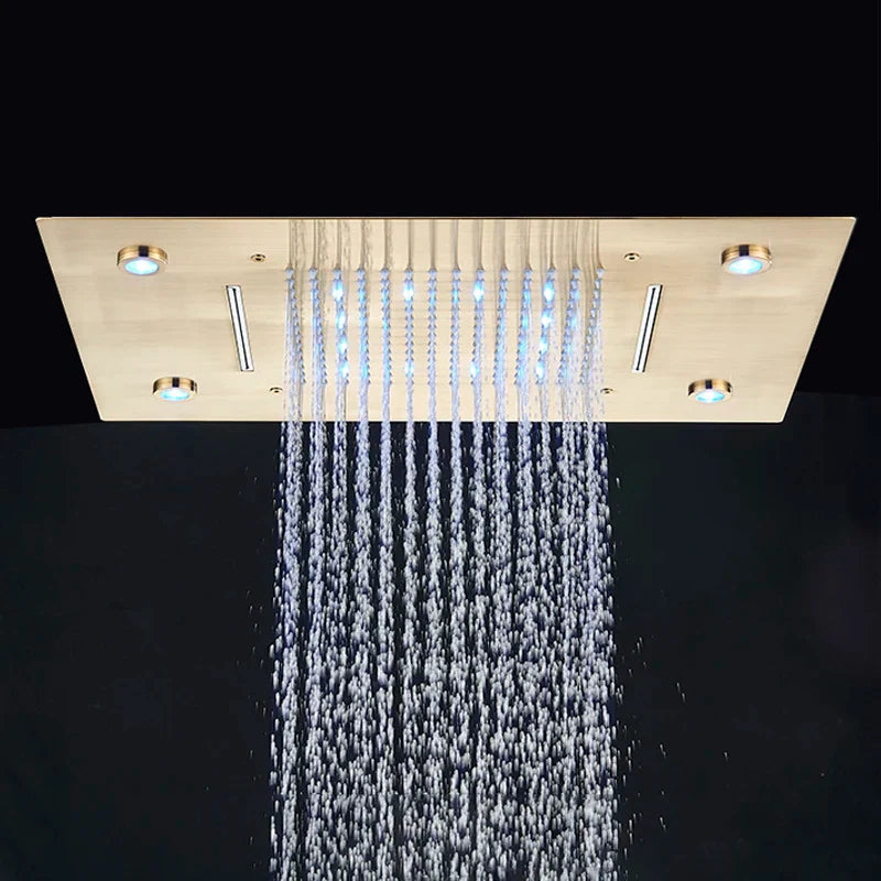 DecorBites™ LED Shower Faucet Ceiling Mount Rainfall Waterfall Head Shower Set