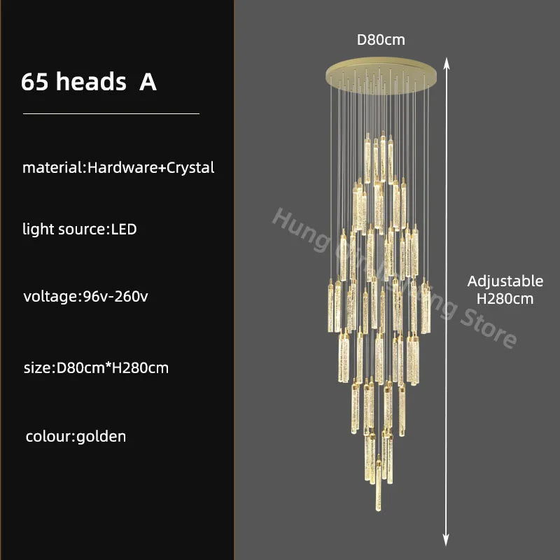 DecorBites™ Crystal Chandelier: Modern Luxury Pendant Lighting for Home Decor