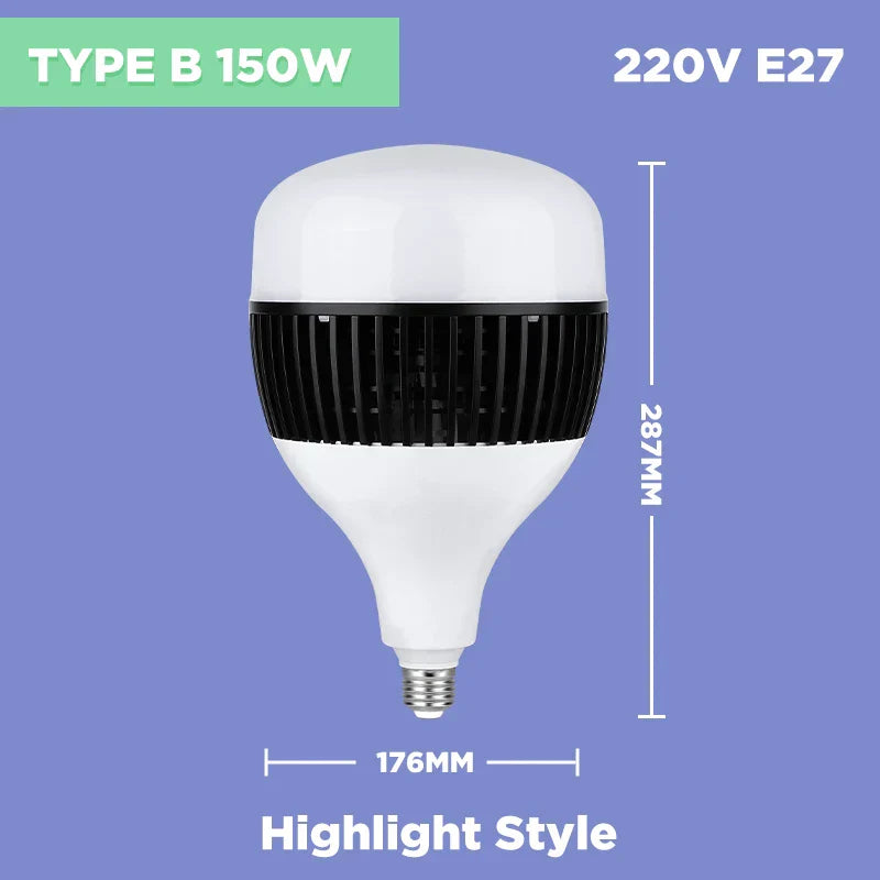 DecorBites™ 220V E27 LED Bulb: High Power 30W-150W LED Light for Garage Warehouse
