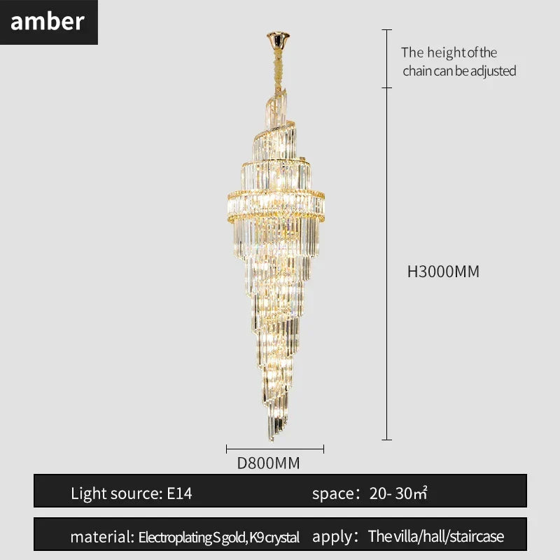 DecorBites™ K9 Deluxe Crystal Pendant Chandelier: Dazzling LED Ceiling Light for Modern Elegance