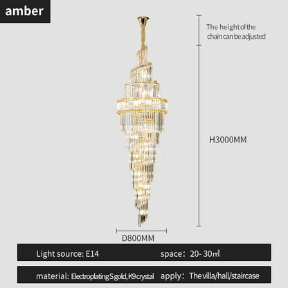 DecorBites™ K9 Deluxe Crystal Pendant Chandelier: Dazzling LED Ceiling Light for Modern Elegance