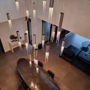 Decorbites™ Gran Candelabro de Escalera LED de Cristal para Salón de Estar Moderno, Vestíbulo o Loft