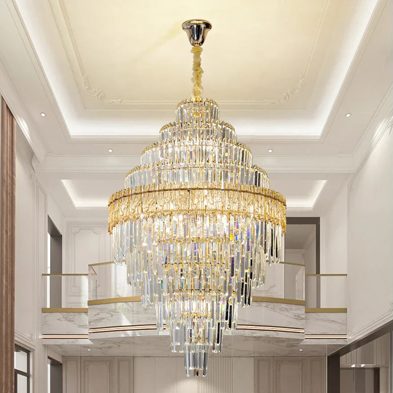 DecorBites™ Elegant Crystal Chandelier: Modern European Lighting for Living, Dining & Bedroom