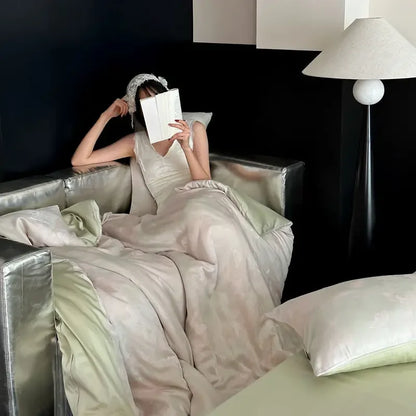 طقم أغطية سرير من قماش الجاكار من DecorBites™، مقاس كينج مزدوج، مصنوع من القطن بنسبة 100%، لديكور غرفة النوم