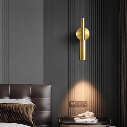 DecorBites™ Brass LED Wall Lamp: 3 Color Temp Dimming, Rotatable for Parlor, Bedroom & Reading