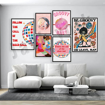 DecorBites™ Funky Disco Gogo Boot Print | 70s Poster & Retro Wall Art for Eclectic Decor