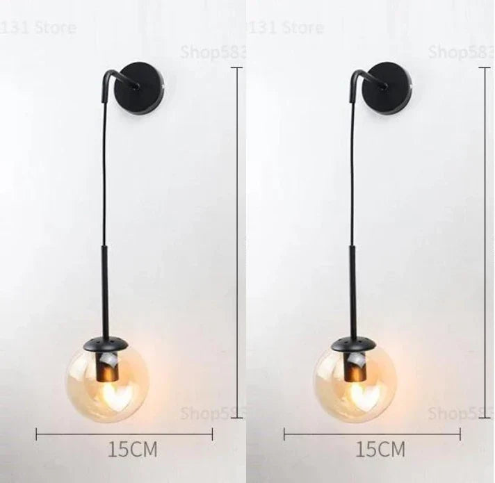 DecorBites™ Glass Ball Wall Lamp - Nordic Retro LED Lighting Fixture