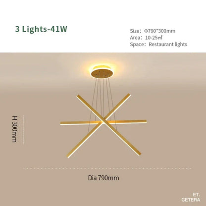 Lámpara de techo luminosa DecorBites™: Lámpara LED moderna de aluminio para sala de estar y comedor.