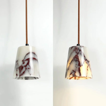 DecorBites™ Bulgari Stone LED Pendant Lamp - Natural Marble Hanging Light