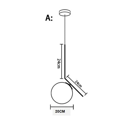 Lámparas colgantes de bola de cristal DecorBites™ | Lámpara colgante LED nórdica moderna para comedor y bar