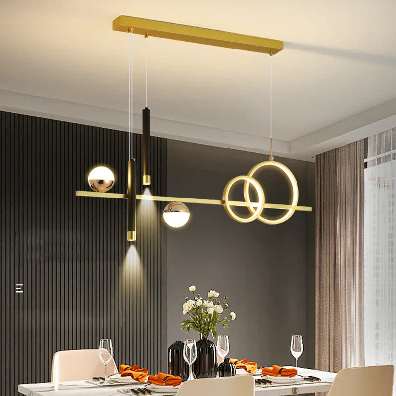 DecorBites™ LED Pendant Lights: Modern Minimalist Chandelier with Remote Control, Ideal for Kitchen, Dining, Office