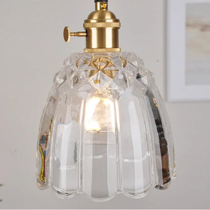 DecorBites™ Clear Glass Pendant Lamp with Knob Switch for Modern Minimalist Decor