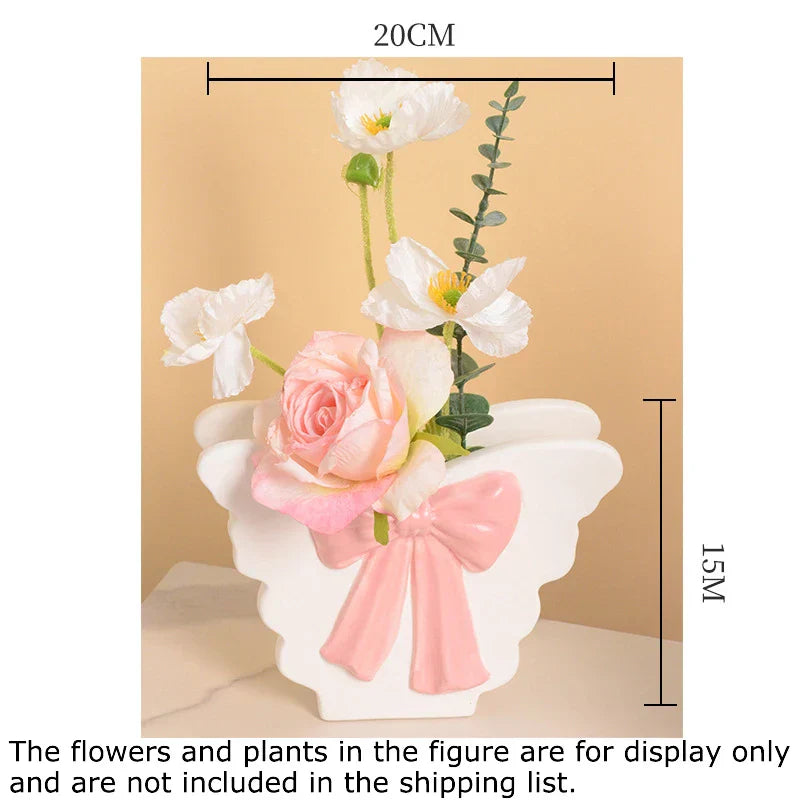 DecorBites™ Butterfly Ceramic Vase for Table Decor and Flower Arrangement