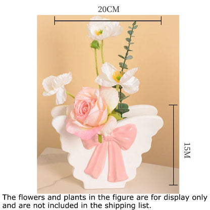 DecorBites™ Butterfly Ceramic Vase for Table Decor and Flower Arrangement