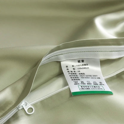 DecorBites™ 600TC Lyocell Eucalyptus Fiber Bedding Set: Duvet Cover, Bed Sheet, Pillowcases