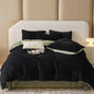 Decobites Faux Fur Bedding Set: Double Queen King Size Duvet Cover Sheet Pillowcase