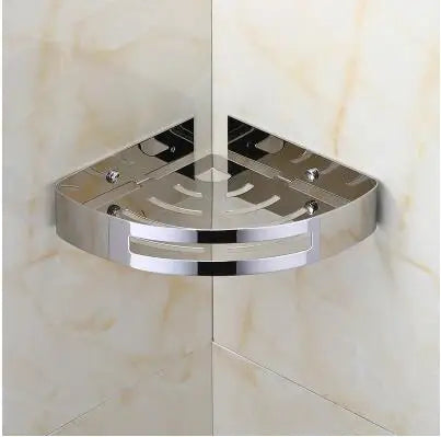 Estante esquinero de baño DecorBites™ de acero inoxidable dorado - Cesta para ducha y champú
