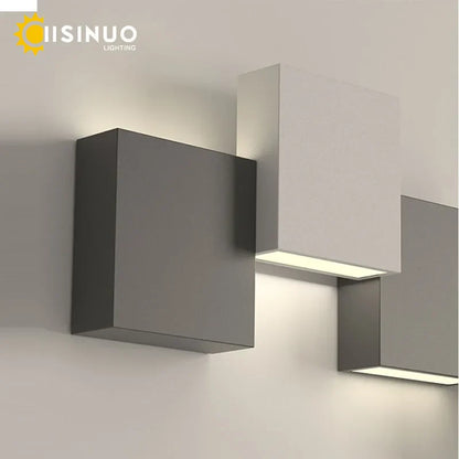 Aplique de pared LED geométrico DecorBites™ con luz blanca y negra para sala de estar, dormitorio y pasillo.