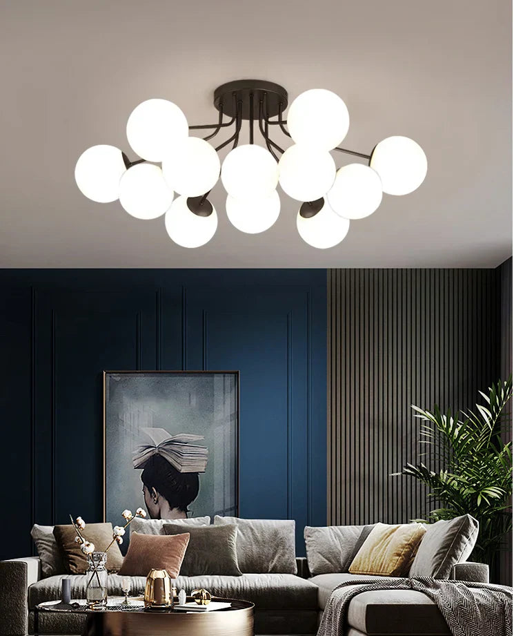 ثريا سقف زجاجية من DecorBites™ بتصميم كرة معلقة لغرفة المعيشة الحديثة وغرفة النوم