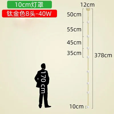 Lámpara de araña de cristal lineal DecorBites™ | Minimalista negro/dorado | Diseño creativo de 5/6/7/8 luces