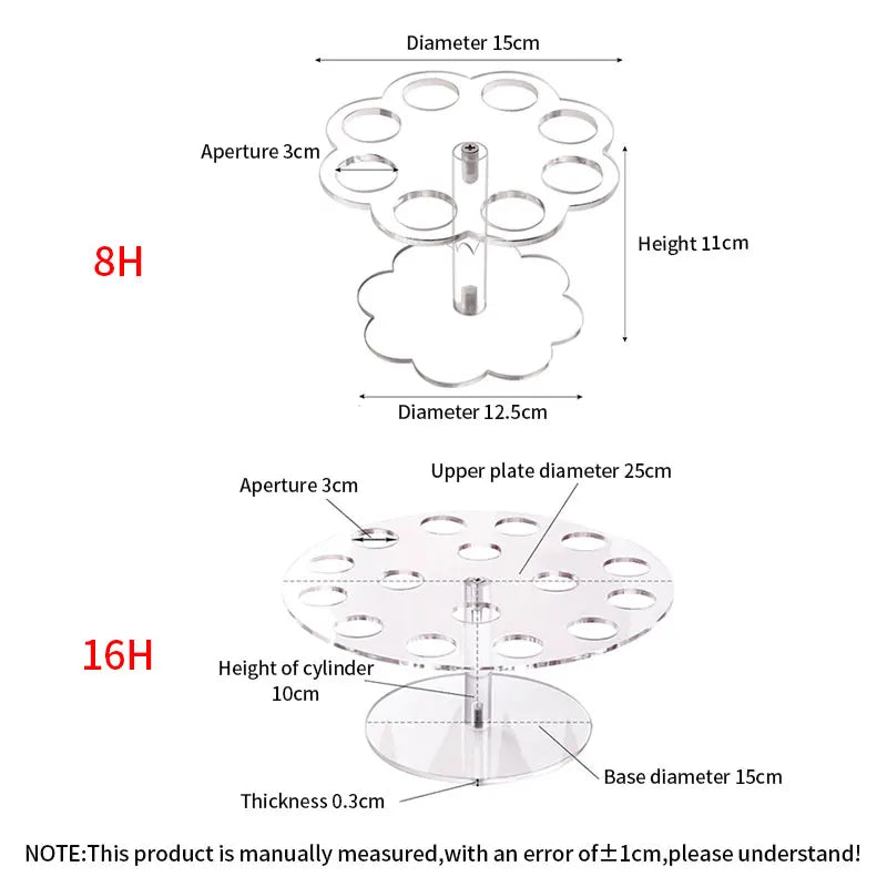 DecorBites™ Ice Cream Cone Holder Stand: Durable Acrylic Display Rack for Cupcakes & Cones