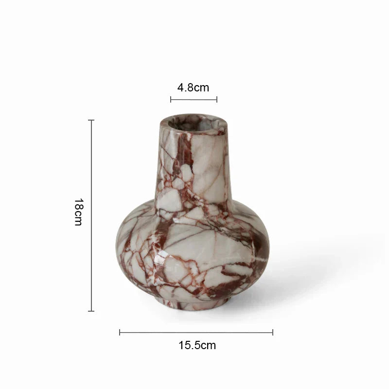 DecorBites™ Calacatta Red Marble Vase - Home Decor Accent