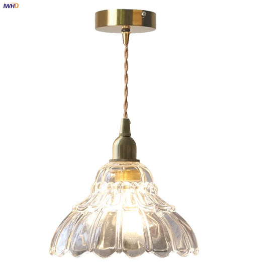 DecorBites™ Glass LED Pendant Lamp Modern Copper Socket Hanging Light