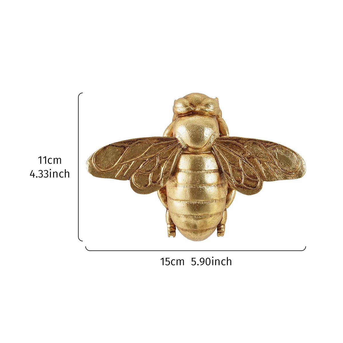 DecorBites™ Golden Bee Resin Insect Statue Wall Hanger - Background Decoration