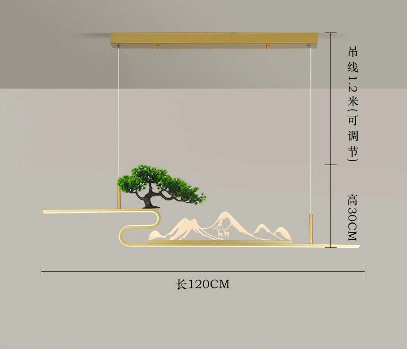 DecorBites™ Acrylic Mountain Peak Pendant Lights for Chinese Living Room Study Zen Restaurant