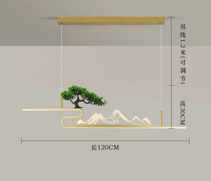 DecorBites™ Acrylic Mountain Peak Pendant Lights for Chinese Living Room Study Zen Restaurant