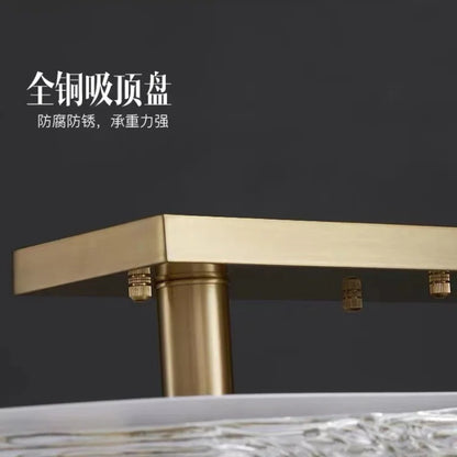 DecorBites™ Gold Glass Ceiling Chandelier LED Suspension Luminaire for Home Decor