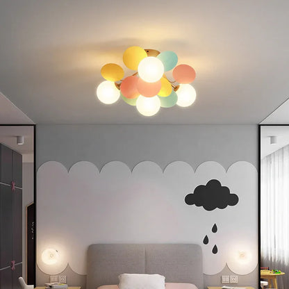 DecorBites™ Kids' Room Glass Ball Chandelier, Modern LED Ceiling Light Fixture