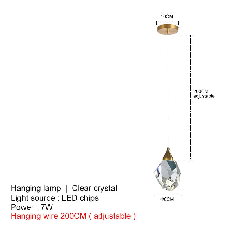 DecorBites™ Crystal Chandelier Pendant Lights for Dining Room & Bedroom