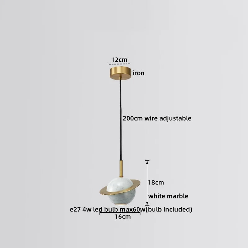 DecorBites™ LED Marble Pendant Lamp: Modern Luxury Hanging Light for Home, Restaurant & Bedroom