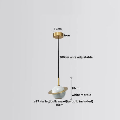 DecorBites™ LED Marble Pendant Lamp: Modern Luxury Hanging Light for Home, Restaurant & Bedroom