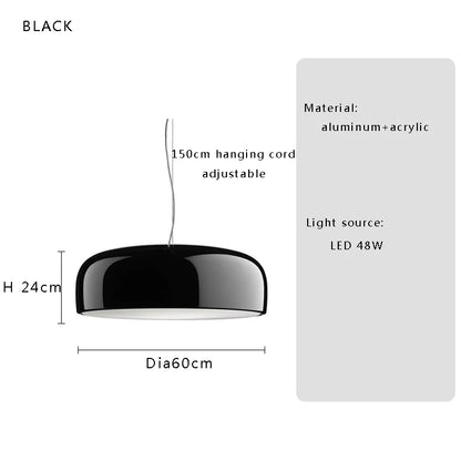 Lámpara de techo LED redonda minimalista italiana DecorBites™ en blanco y negro para dormitorio