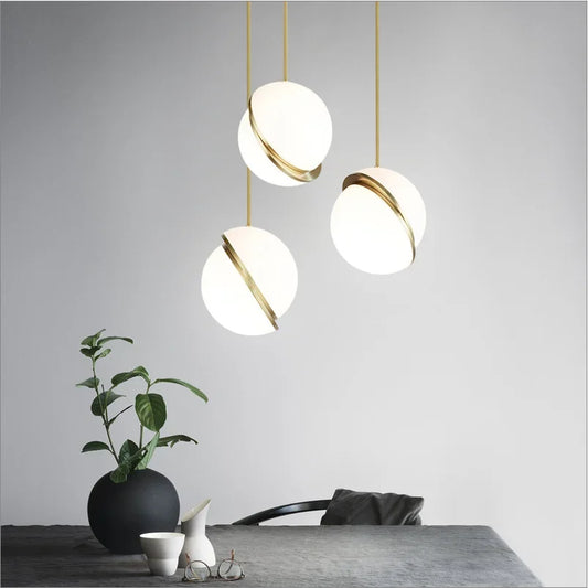 DecorBites™ Golden Ball Pendant Light | Nordic Style Dining Room Chandelier