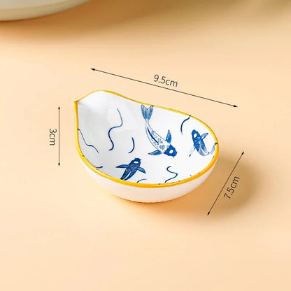 DecorBites™ Japanese Style Ceramic Sauce Plate Snack Dish Porcelain Tableware