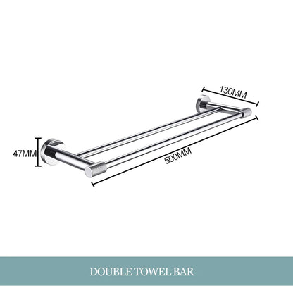 DecorBites™ Bathroom Essentials Set: Towel Bar, Toilet Paper Holder, Bathrobe Hook, Soap Dish, Toilet Brush