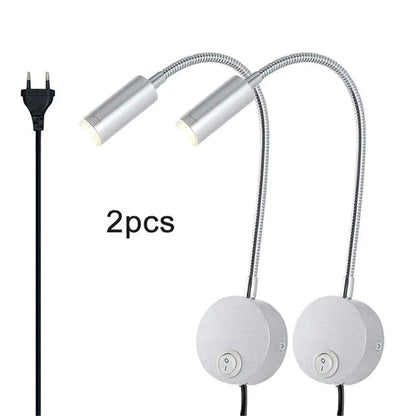 DecorBites™ LED Wall Light Reading Lamp 2pcs/Lot 3W 3000K 4000K 6000K Gooseneck Task Lighting