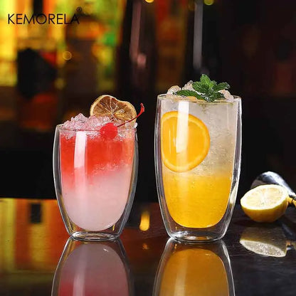 DecorBites™ Heat-Resistant Double Wall Glass Cup | Versatile Drinkware for Home