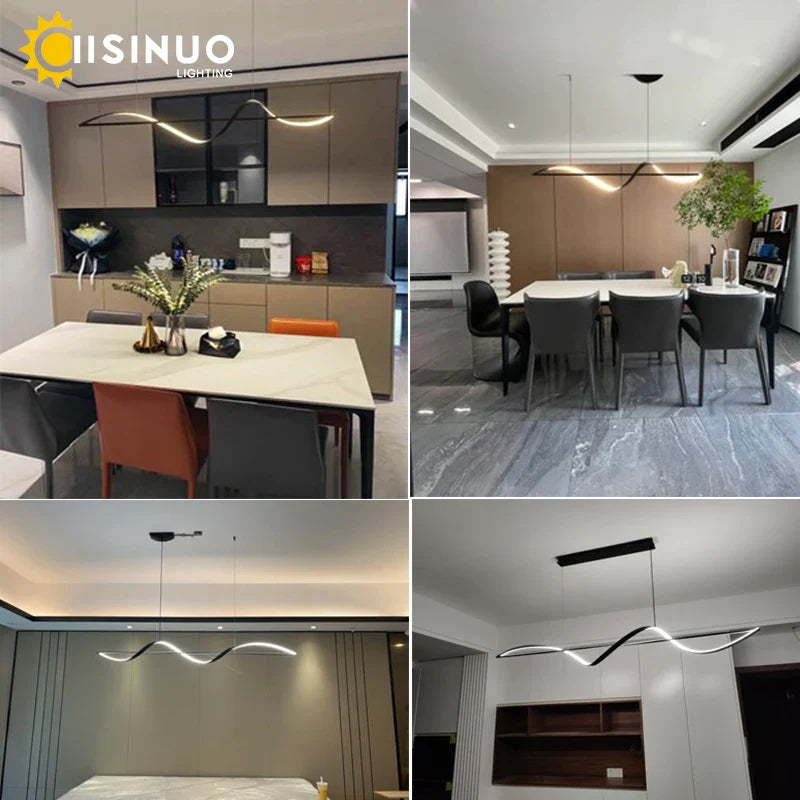 DecorBites™ Dimmable LED Linear Chandelier Pendant for Kitchen Bedroom Dining Room