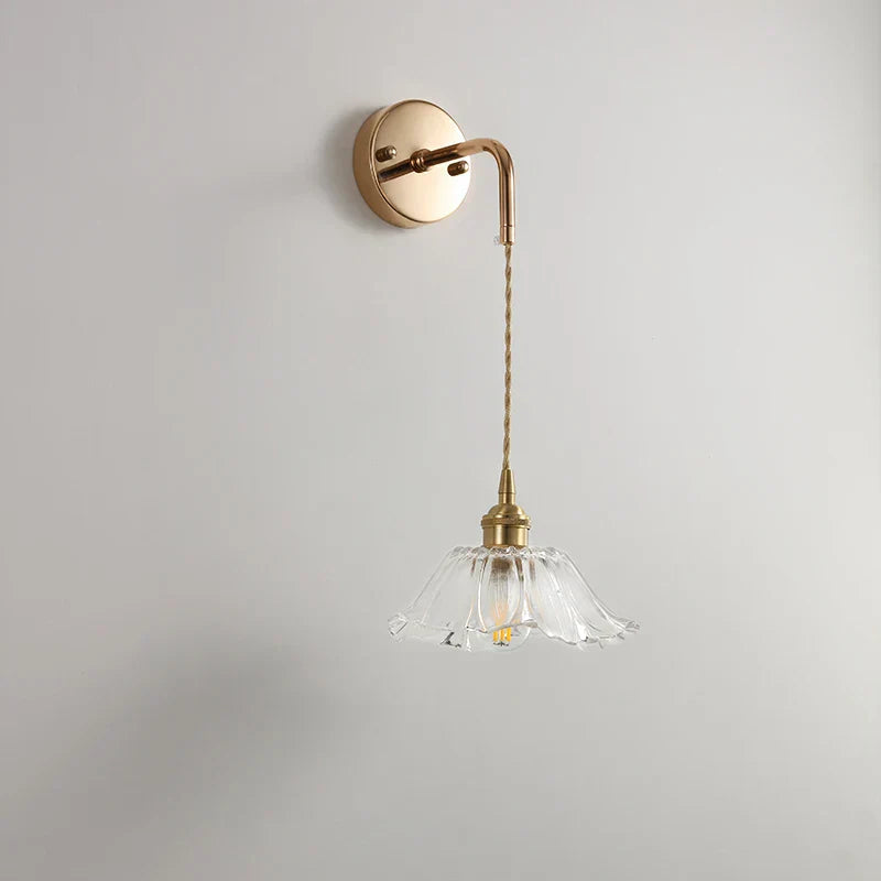 DecorBites™ Clear Glass LED Wall Light | Modern Adjustable Nordic Copper Lamp Fixtures