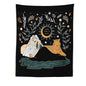 Decobites Tiger Woman Tapestry Wall Hanging Psychedelic Starry Sky Wall Decor