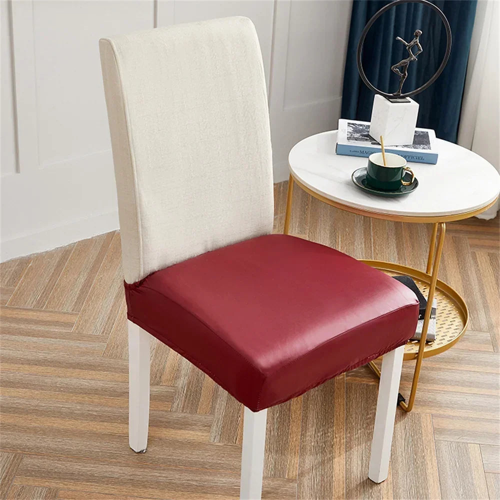 Decobites PU Leather Elastic Chair Cover Slipcovers Waterproof Removable Upholstered Covers