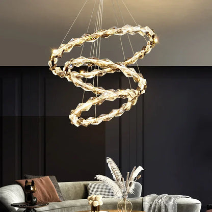 DecorBites™ Crystal Chandelier Pendant Light - Dimmable Modern Luxury LED Chrome Luminaria