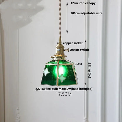 DecorBites™ Gray Glass LED Pendant Light Fixture with Adjustable Hang Lamp